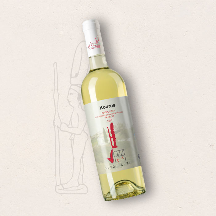 bottiglia vino bianco kouros vozzi vini